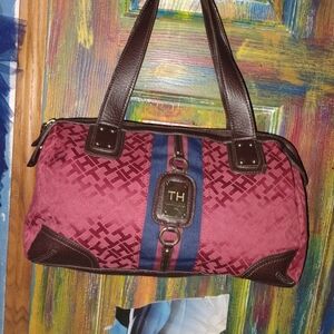 Tommy Hilfiger Red and Blue Shoulder Bag